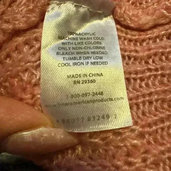 Dip 3 Coral Pink Sweater Slub Knit Top Long Sleeve Size XL. - Picture 9 of 9